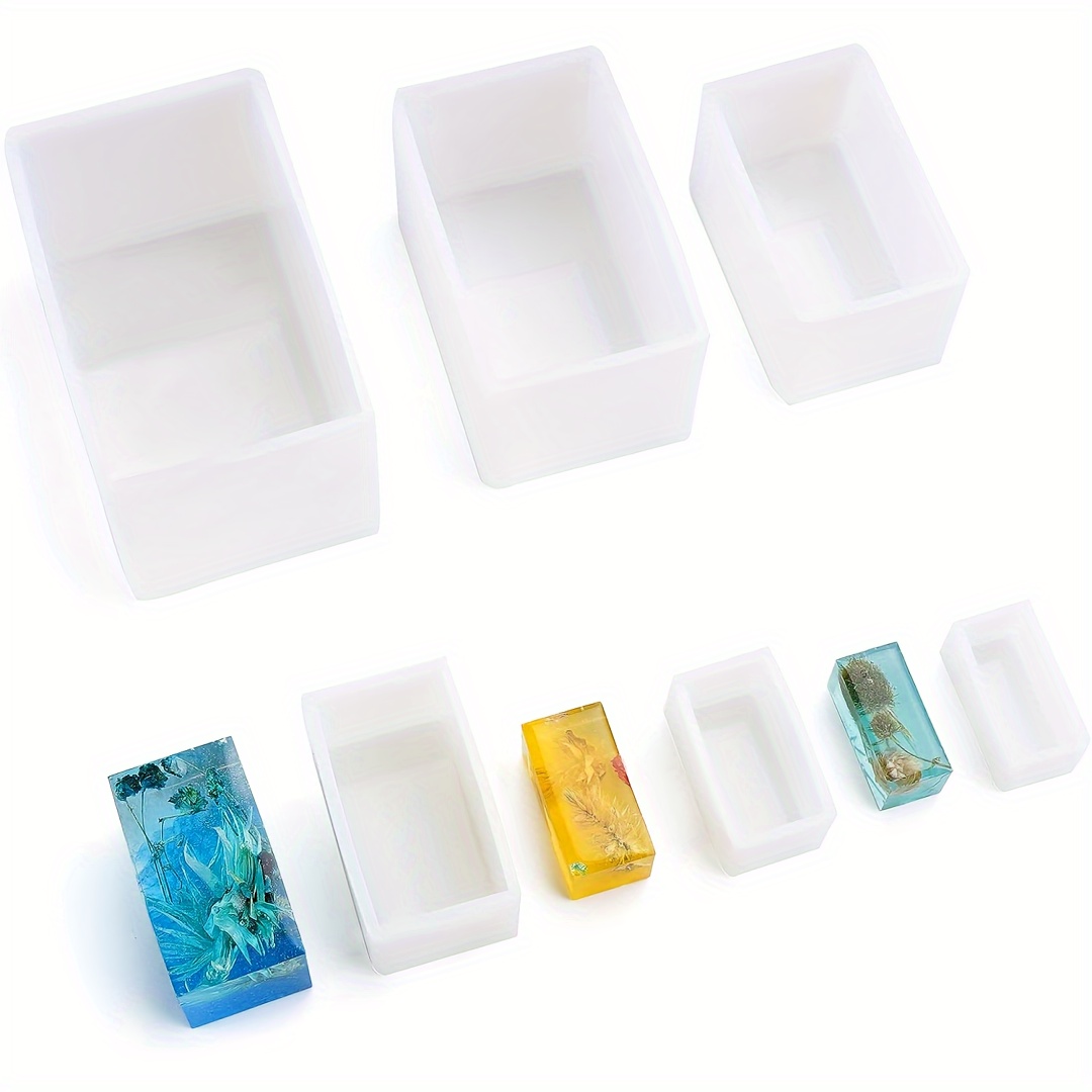 

6pcs Silicone Resin Mold Set - Flexible, Reusable Cubes & Rectangles For , Soap Making, Dried Flower Preservation & Insect Specimens