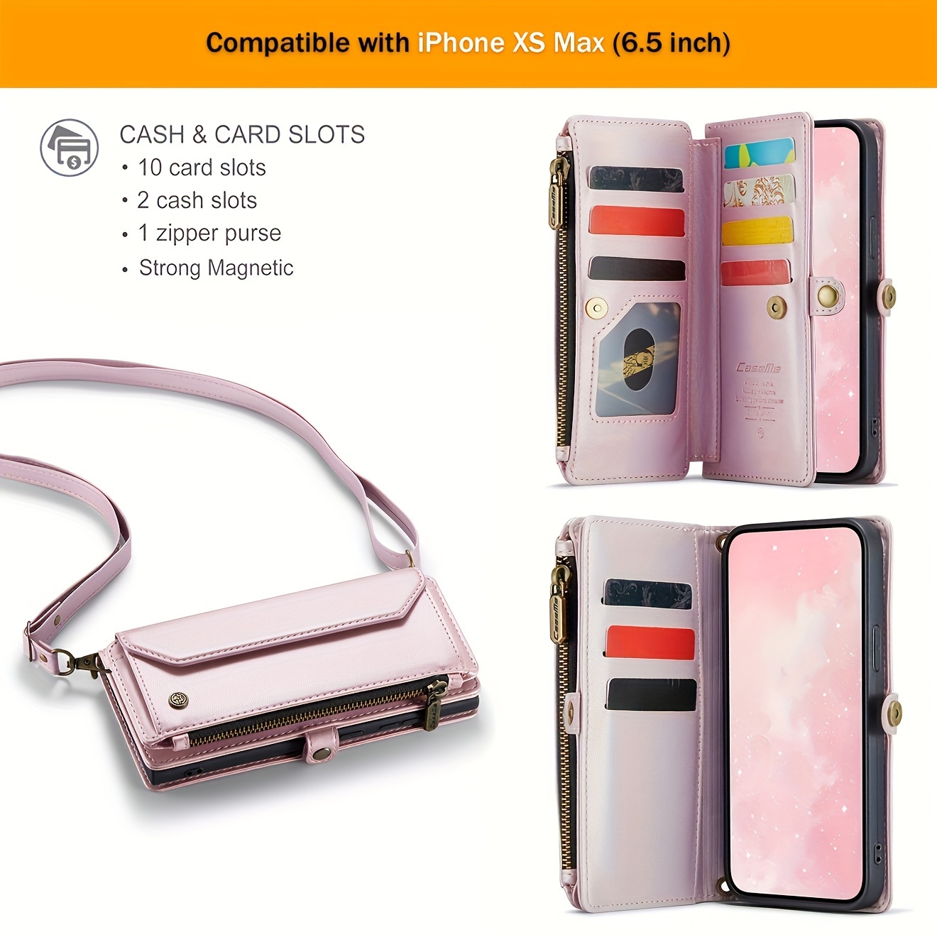 Wallet Phone Case Support Wireless Charging with Blocking Card Holder, Flip Folio Book Faux Leather Protective Phone Cover for iPhone 16e/16/11/12/13/14/15 Pro Max/15 Plus/13 Mini/7/8 Plus/SE 2022/SE 2020 - Image 125