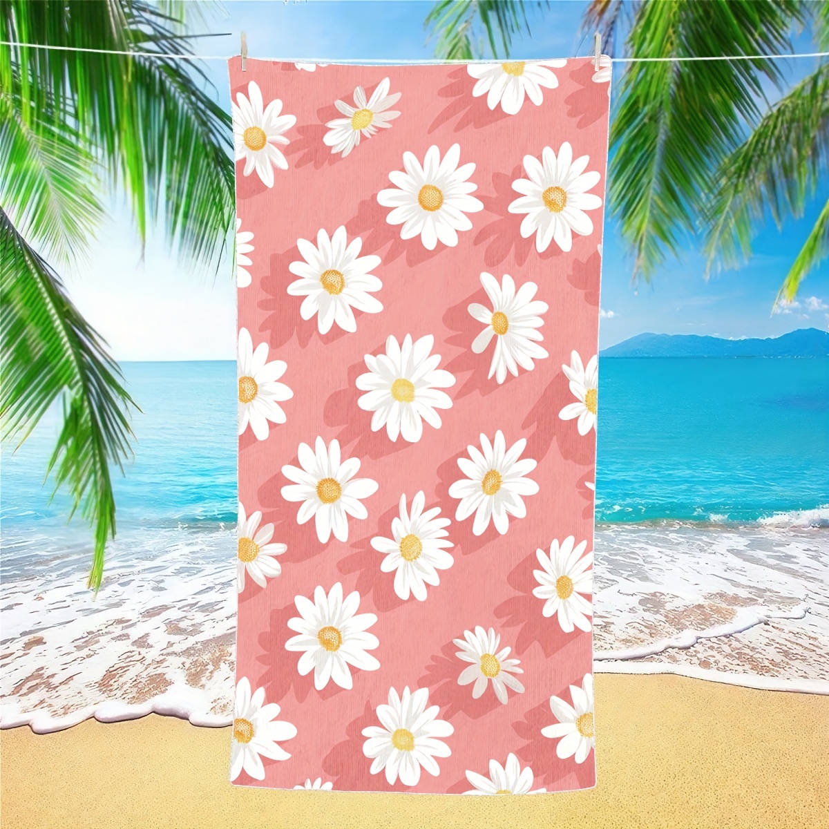 

Extra Large Floral Beach Towel - Super Absorbent, Quick-dry, Soft Microfiber - Ideal For Pool, Swim, Travel & Camping - Machine Washable