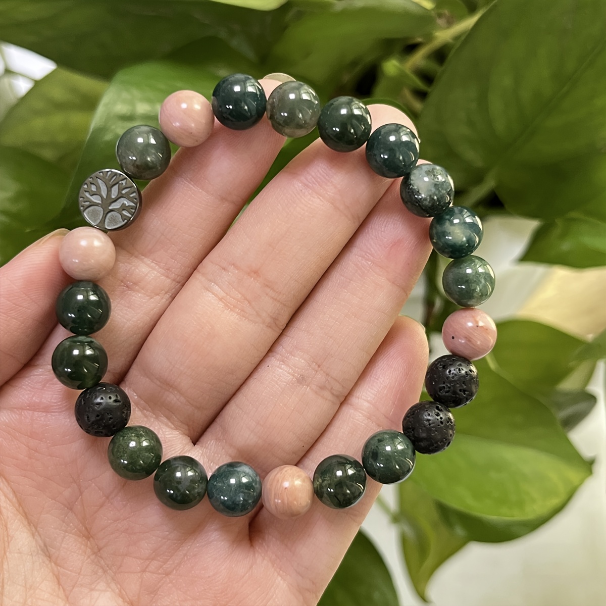 Natural Stone Tree of Life Bracelet with Birthstone Beads