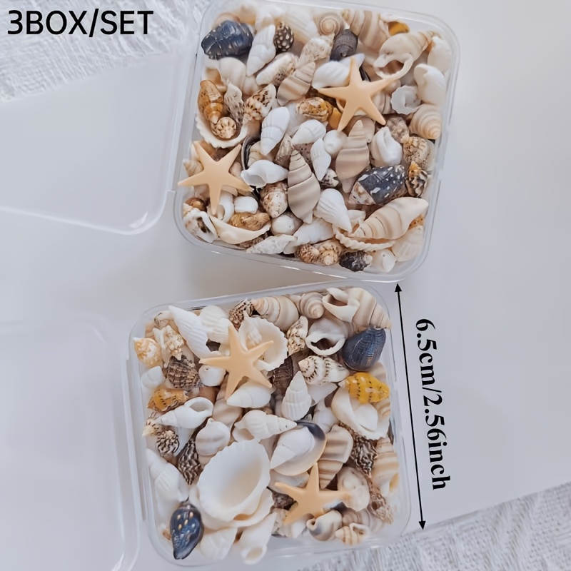 E-shop 3 Boxen/Sets Gemischte Harz Seestern und Muscheln | Muschel Dekorationszubehör für Bastelfreunde, geeignet für Aquarium und Aquarien Füllung,