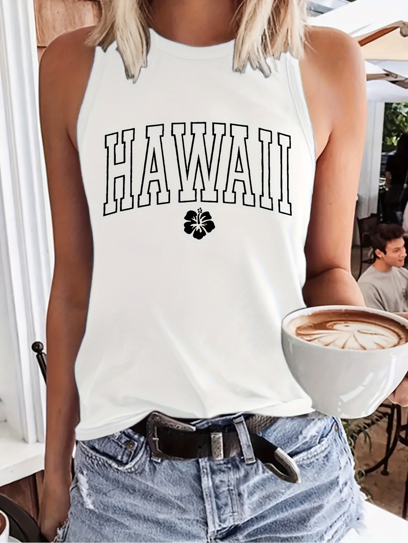 Beach Tank Top Men Palm Tree Sleeveless Shirt Summer Beach Hawaiian Shirts  Bodybuilding Cut Off Muscle Tee Shirts