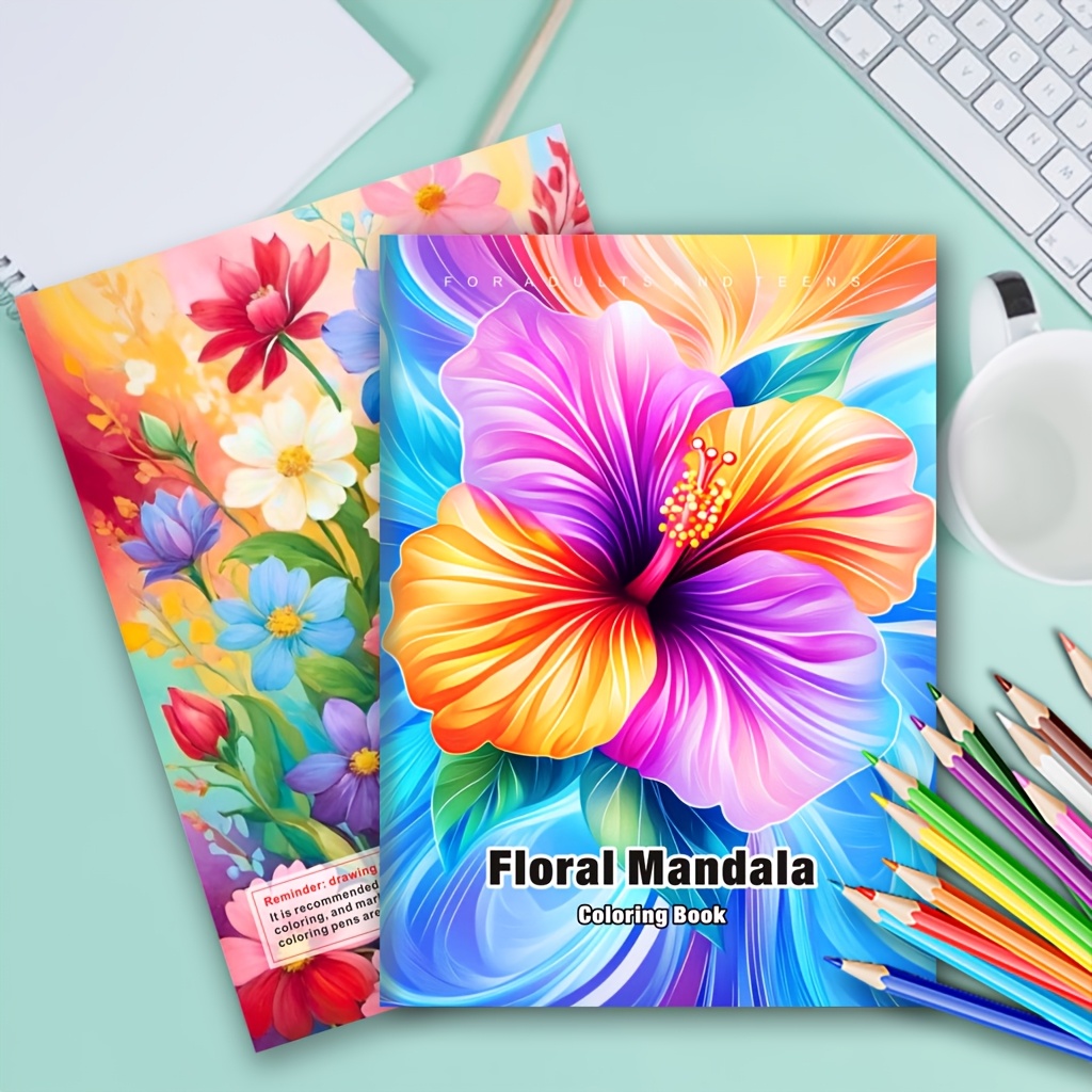 Image of Coloring Book For Adults And Teens: Relax & Relaxation With Intricate Floral Mandalas, Mindfulness Meditation Coloring Pages For Women Men