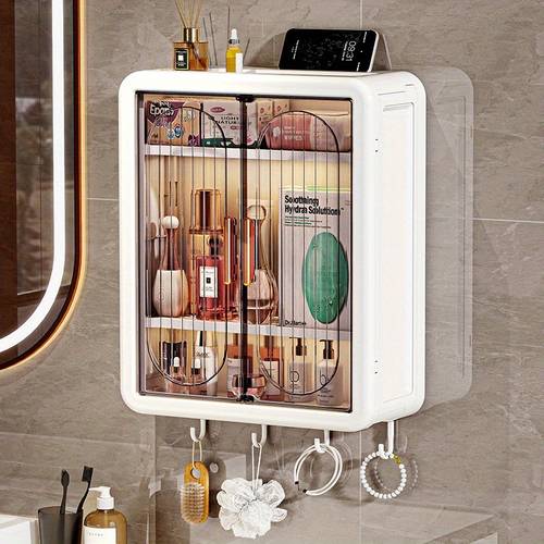 1pc wall mounted foldable storage box for cosmetics and toiletries organizer