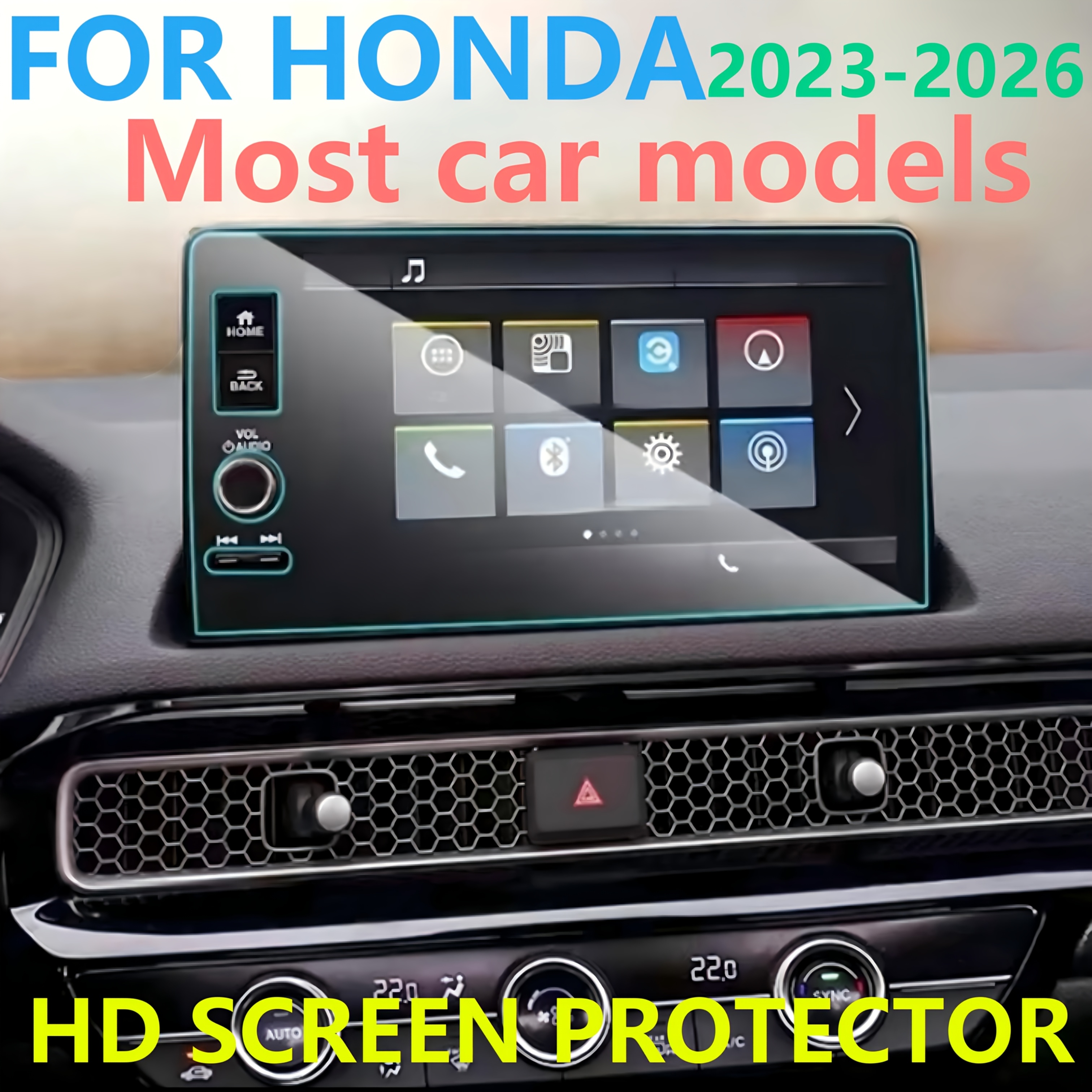 TEMU Protecteur d'écran pour 2023-2025 Civic HRV CRV , pour écran de navigation à commande de 9 pouces, film de d'écran tactile 9H, installation