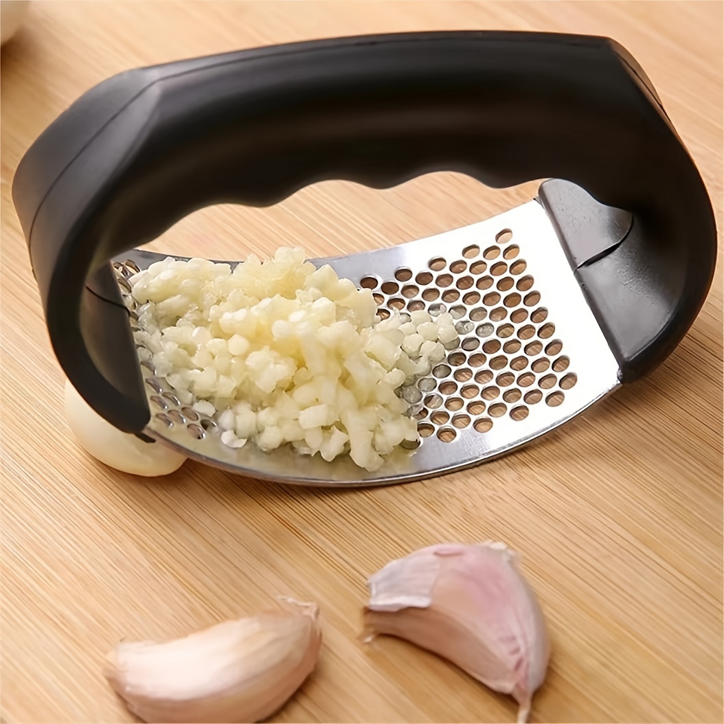 

1pc Stainless Steel Garlic Press And Peeler - Manual Garlic Masher For Paste And Minced Garlic - Kitchen Tool For Cooking And Meal Prep