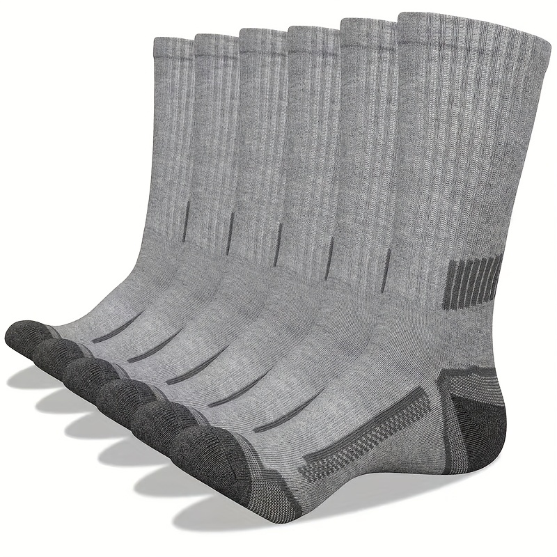 TEMU 10 paires de chaussettes de sport rembourrées pour homme, talons et orteils renforcés, tissage à rayures verticales, chaussettes de sport