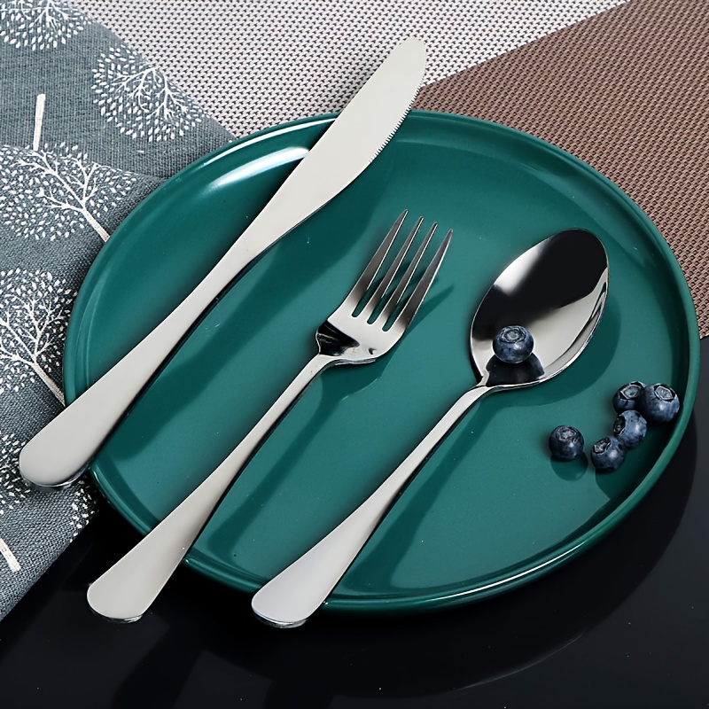 21pcs portable cutlery set durable outdoor   stainless steel camping utensils with steak knives dinner forks plates soup spoons bottle opener tongs storage bag dishwasher safe reusable for travel backpacking camping parties and   Product details 7