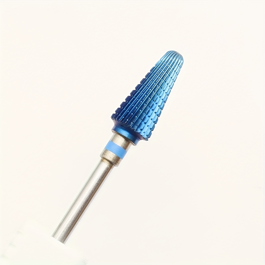Image of Blue Steel Nail Drill Bit, 3/32" Professional Manicure Tool For Salon-quality Nail Care, Hypoallergenic & Odorless, Textured Grip Handle Polishing And Shaping, Nail Tech Supplies