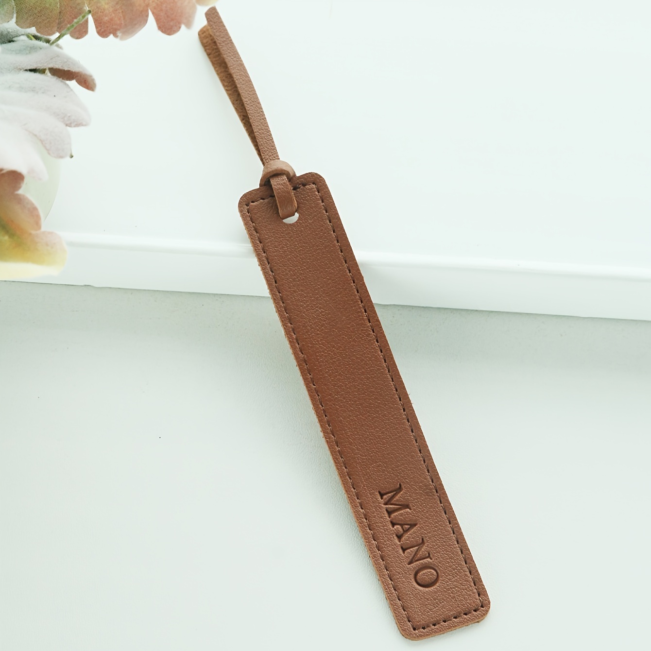 TEMU Custom Name Bookmark, Classic Stitched Bookmark, Personalized Pu Leather Cord Page Marker, Reader's Gift, Unisex Bookmark