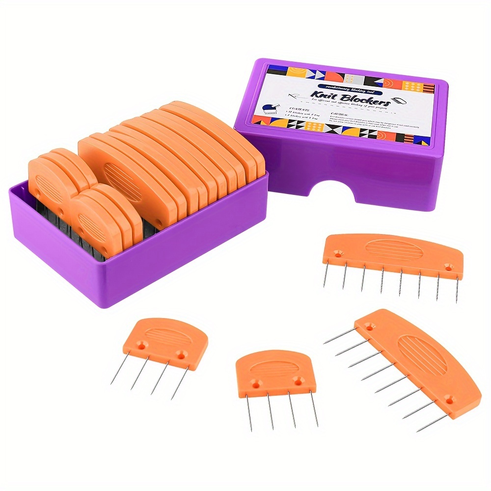 

20pcs Knitting Blocking Needle Set - Beginner-friendly Diy Sewing & Crochet Accessories, Includes Combs For Perfect Shaping