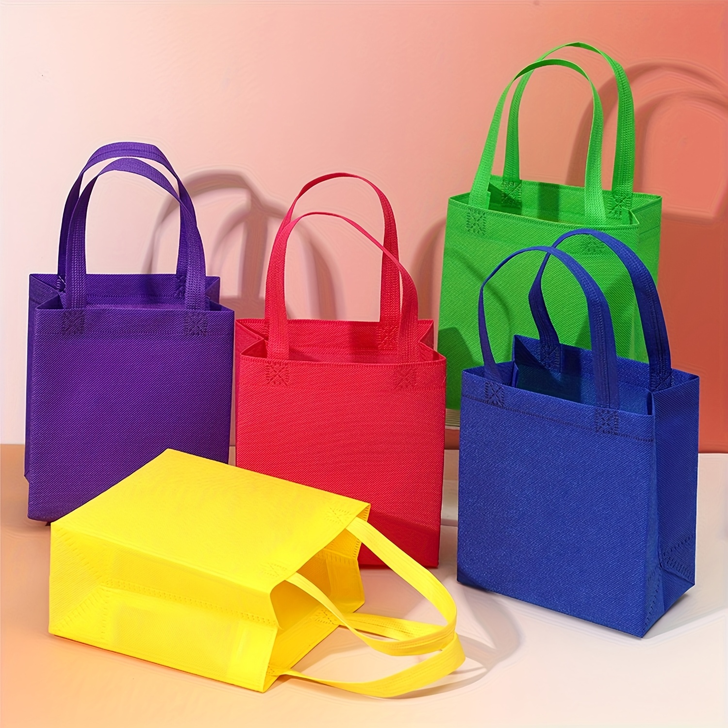 Custom 100pcs Tote Bag with Logo Text Heat Transfer
