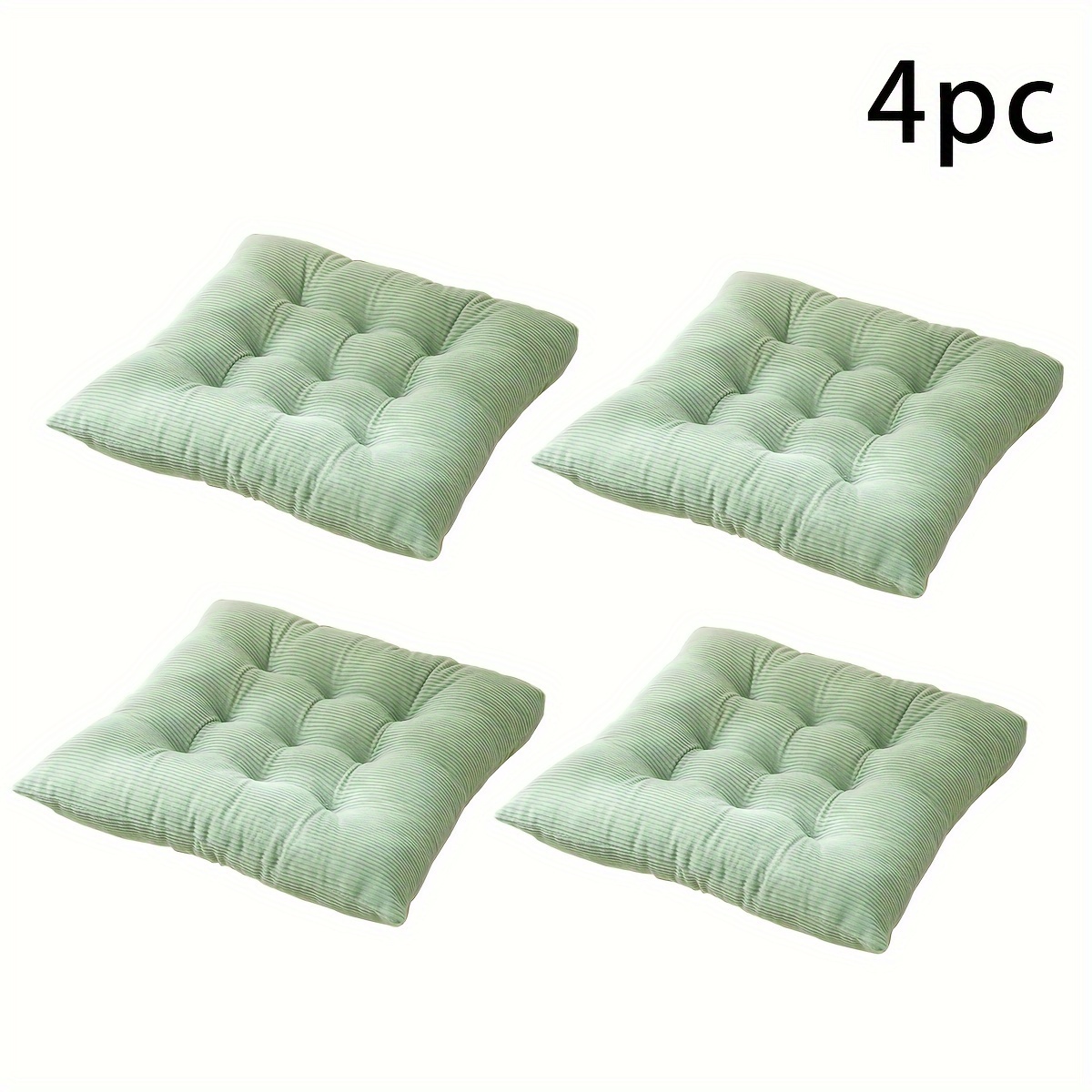 TEMU 4pcs Corduroy Thickened , Chair Pad With Soft Filling And Tie For , Home Decor Suitable For Dining Chairs, Computer Chairs, Office Chairs