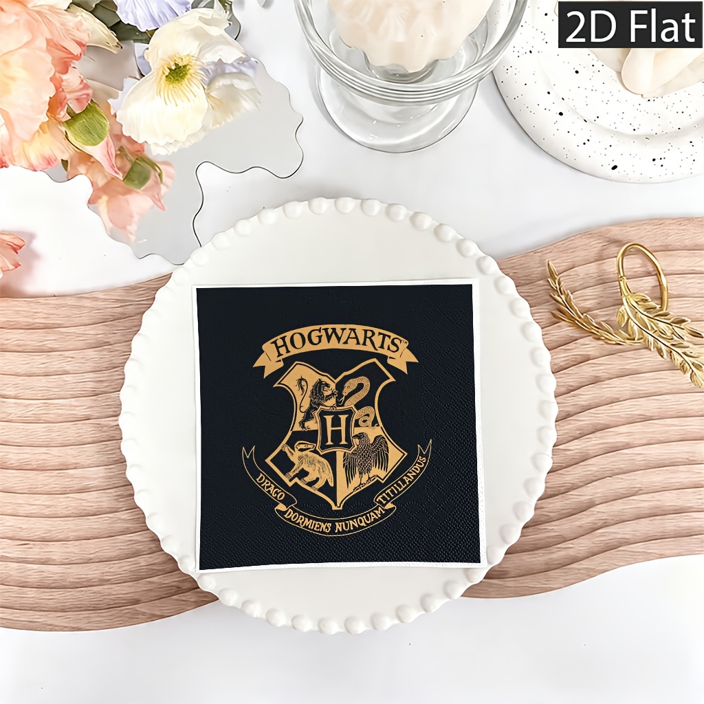TEMU ( 2d Flat 20pcs Warneb Harry Potter Disposable Paper Napkins, 2-ply For Extra Durability - Weddings, Birthdays & Celebrations,gifts For