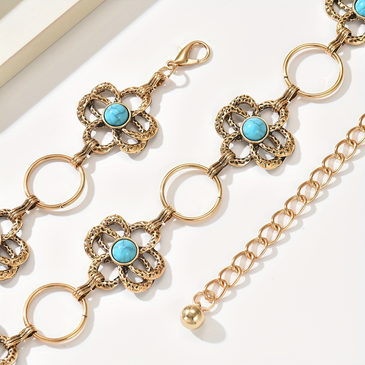 Bohemian Vintage Floral Circle Body Chain, Unique Waist Chain