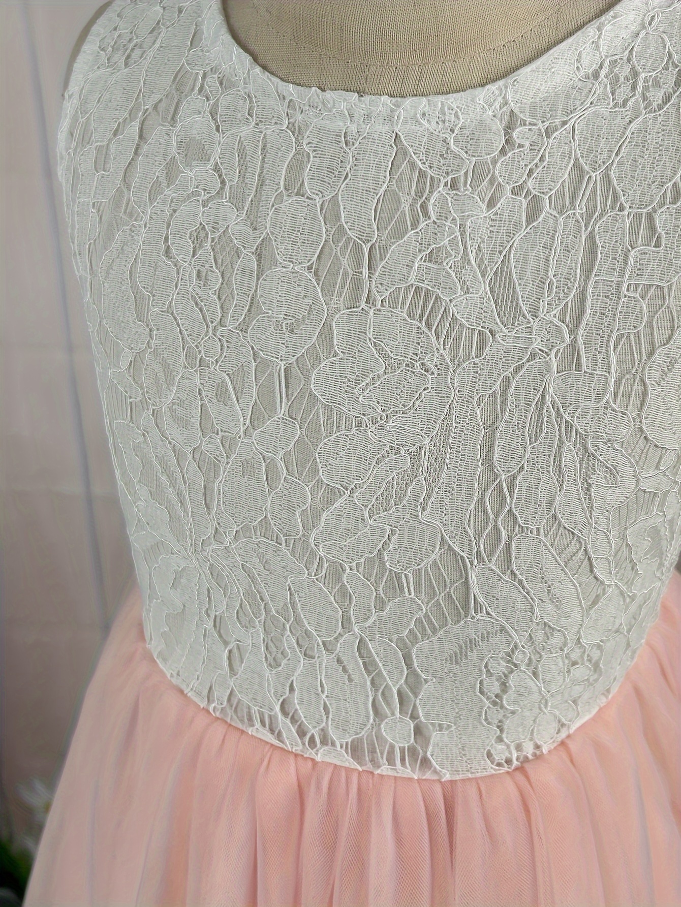 Girl Lace Dress Flower Sleeveless Back V shaped Bridesmaid - Temu