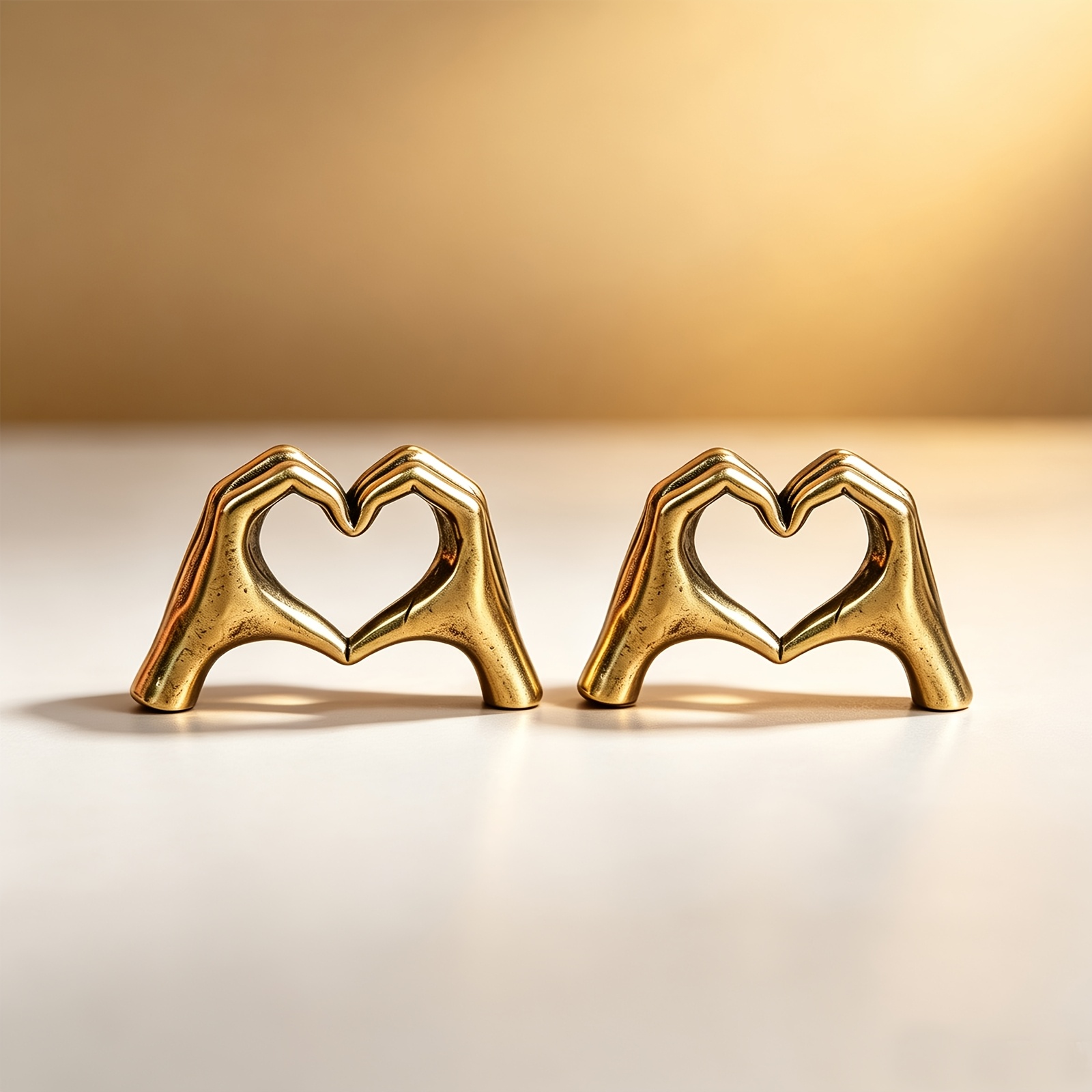 TEMU 2 Heart-shaped Figurines, With Hands A Heart Shape, Meticulously To Capture . A Holiday Gift For A Lover, Suitable As A Collectible Figurine For