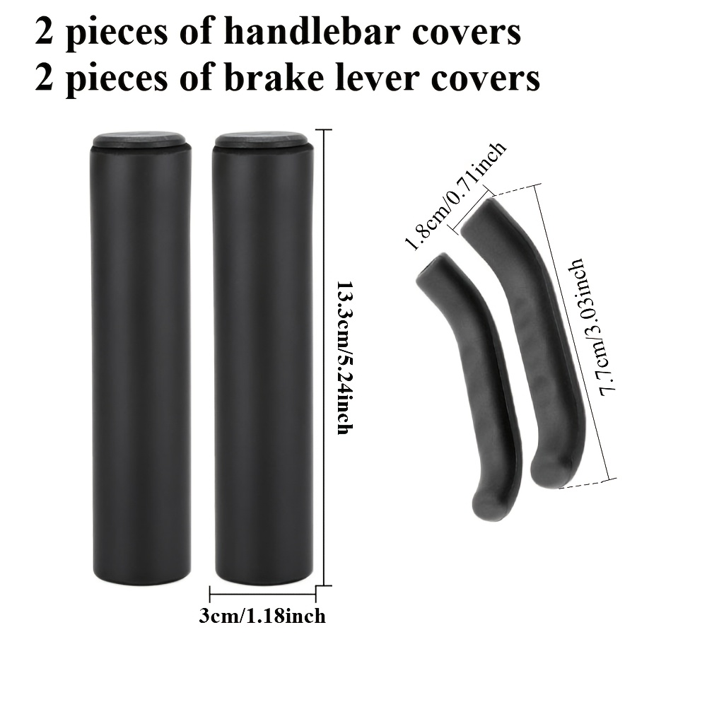 TEMU Bicycle Handlebar And Brake Grips - 4pcs Set, Anti-slip And Shock-absorbing Kit For Mountain Bikes, Road Bikes And Bmx Bikes.