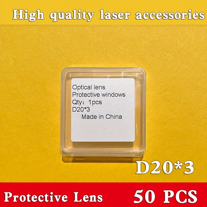 TEMU 50pcs High-quality Laser Protective Lenses - Durable Optical Lenses For Fiber Laser Welding, Cutting & Engraving Machines, Fit 18mm/2mm,