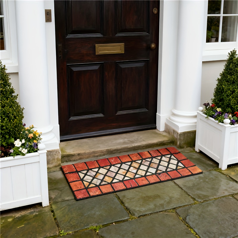 TEMU Rubber Floors Mat (75x25cm), Doormat, Hallway Runner Mat/ Mat, Floor Scraper Mat, Functional Doormat, Practical Design, Easy To Clean, Durable