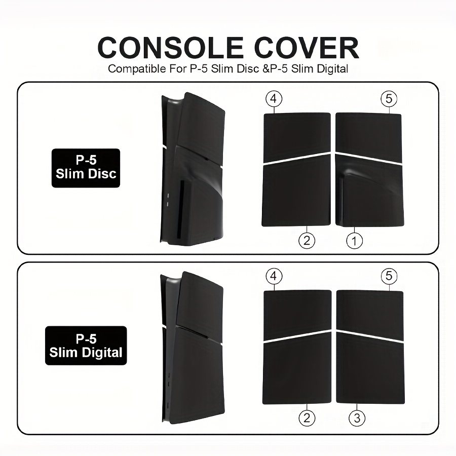 

Hard Shell For Ps5 Slim- Protective Skin For Ps5 Slim Disc/ Digital, -resistant, Abs Replacement Accessories