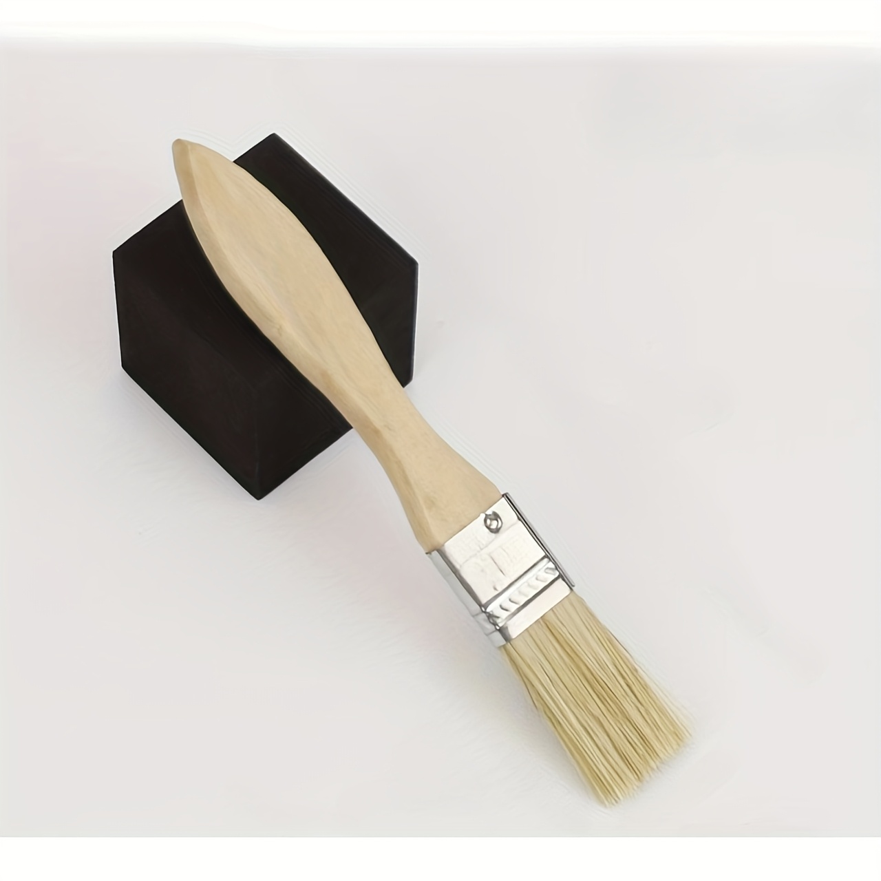 E-shop [5 Stück Holzmalerpinsel] 5 Stück Malerpinsel mit Holzgriff | Reinigungsbürste aus Eschenholz, Grillbürste, Haushaltsbürste mit langen Borsten,