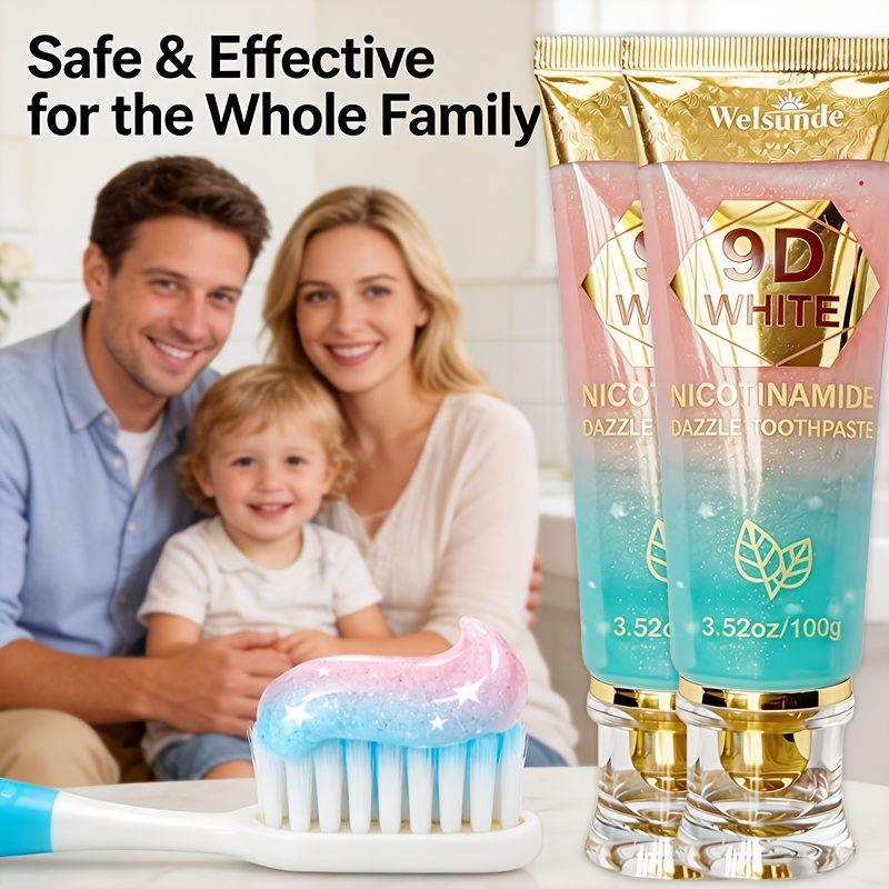 Buy 2 Toothpaste Get 1 Toothpaste Squeezer, 9D White Niacinamide Mint & Peach Flavor