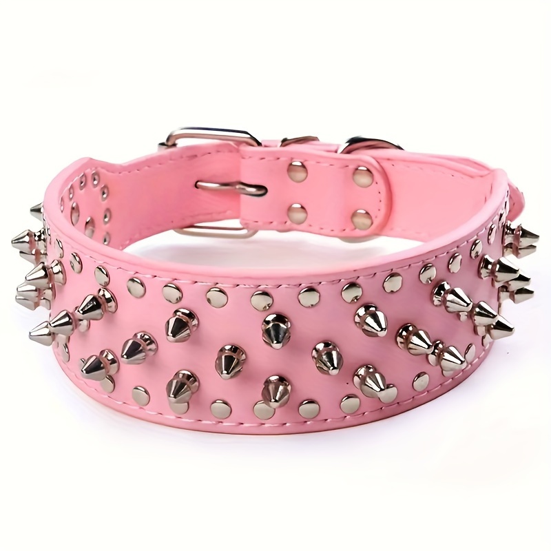 dog collar anti bite rivet pet collar adjustable dog collar Temu United Kingdom