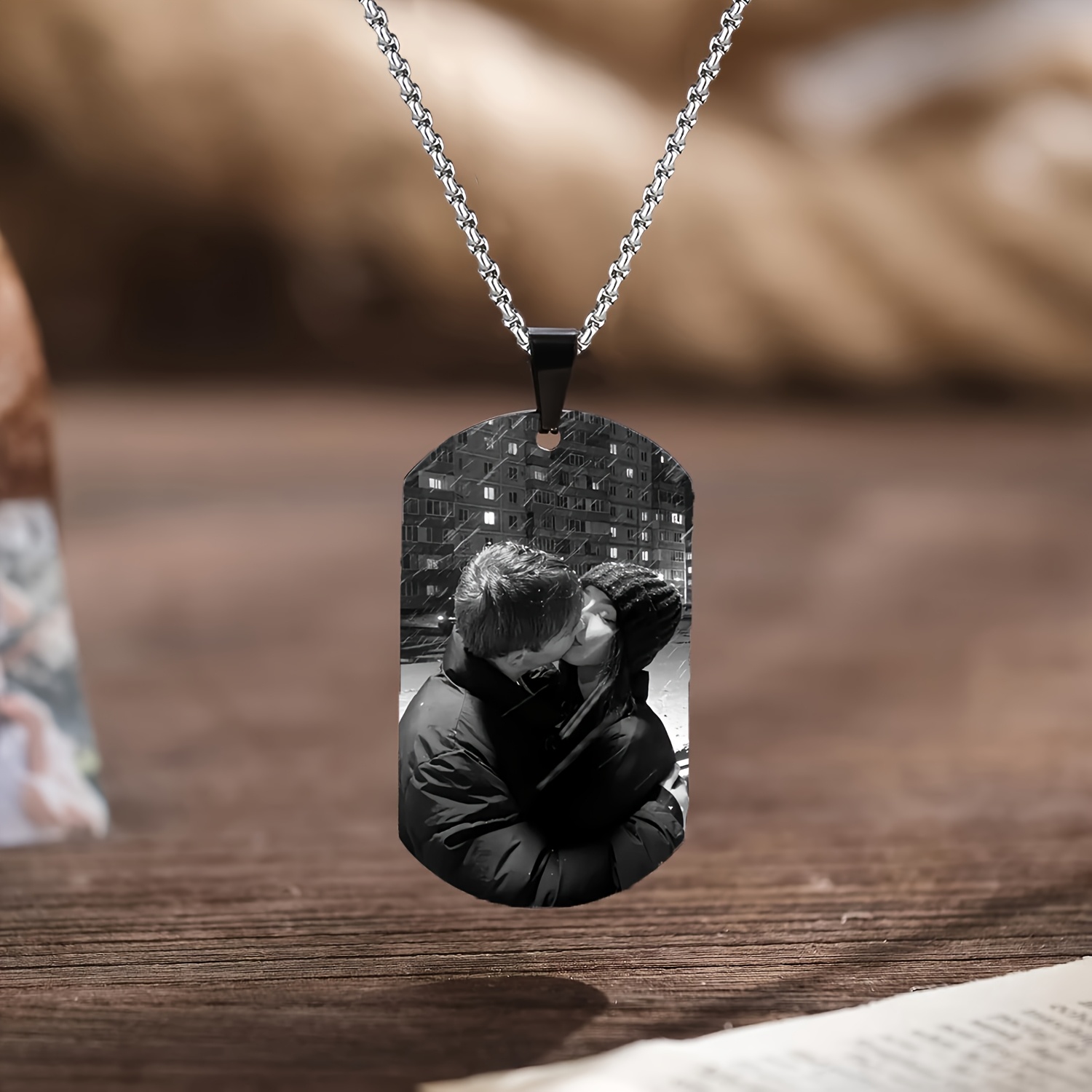 photo laser engraving pendant necklace waterproof Temu Australia