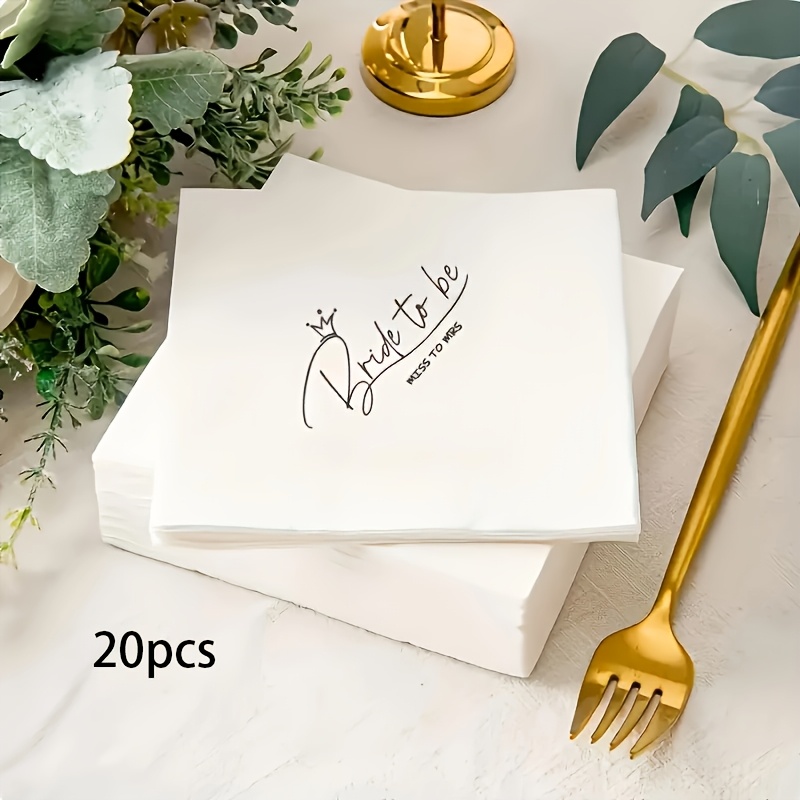 20pcs/40pcs/60pcs/100, Bridal Double Disposable Wedding Party Tissue Suitable For Wedding, Engagement Party, Bridal Shower, Anniversary, Valentine's Day, Table Decoration