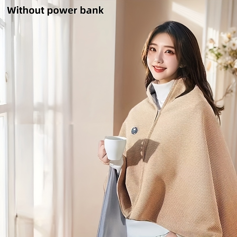 TEMU Heated Shawl Blanket, A Fashionable Winter Item, 3-speed Temperature Adjustment, Usb Powered, Suitable For Home, Office And Outdoor, Easy To