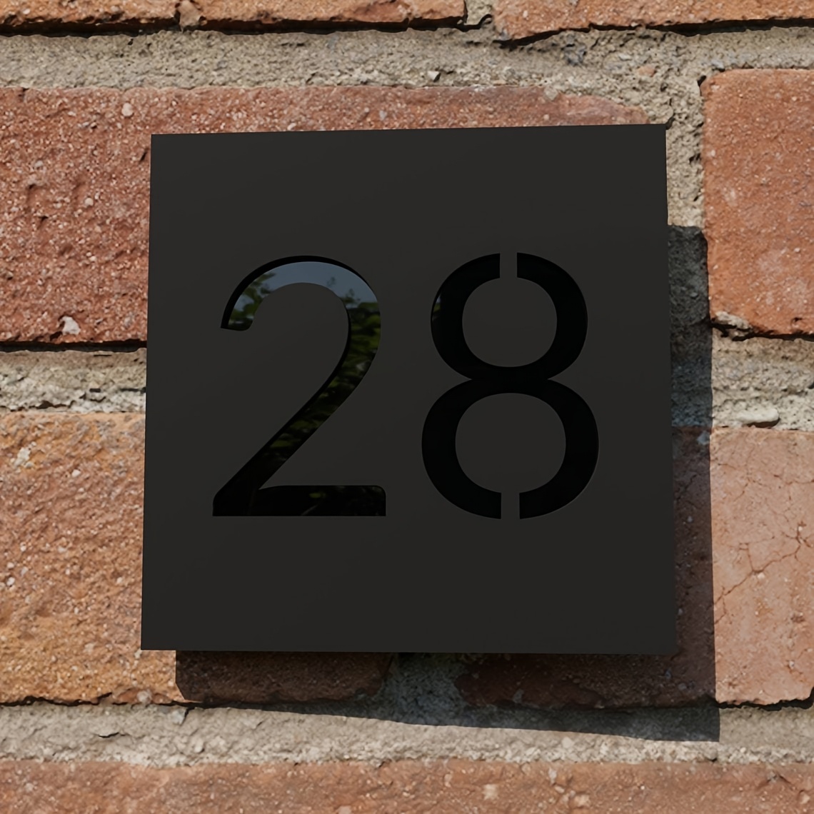 Custom Matte Black Acrylic House Number "28" - Sleek , Wall-mounted, No Power Needed - Perfect For Modern Home Address Display
