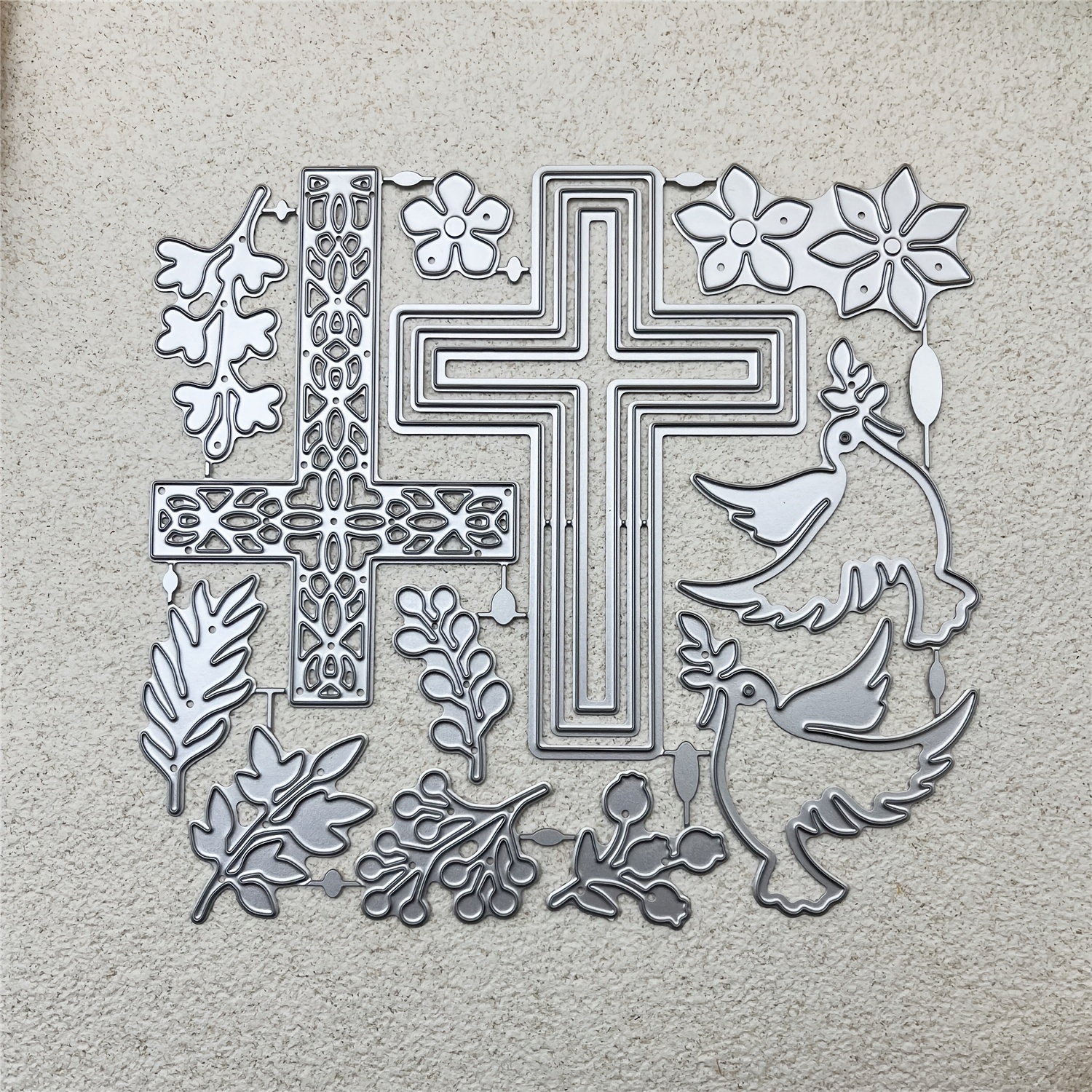 Image of Valentine's Day Wedding Anniversary Spring Summer 1pc Cross-cutting Mold Template - Durable Carbon Steel, Perfect For Scrapbooking & Crafts, Ideal For Christmas Album Card Making, Thanksgiving Crafts