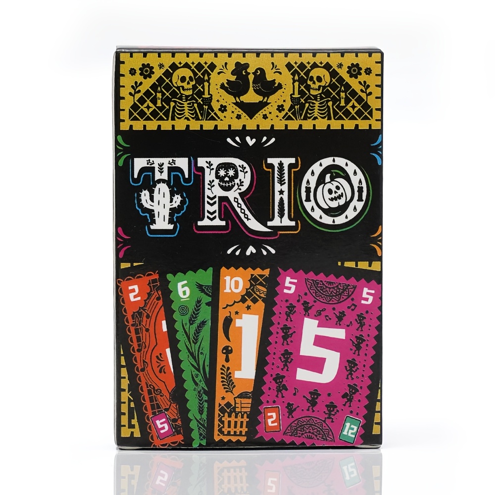 TEMU Jeu de cartes TRIO en langue anglaise, score numérique, jeu de mémoire et d'intelligence basé sur la vitesse
