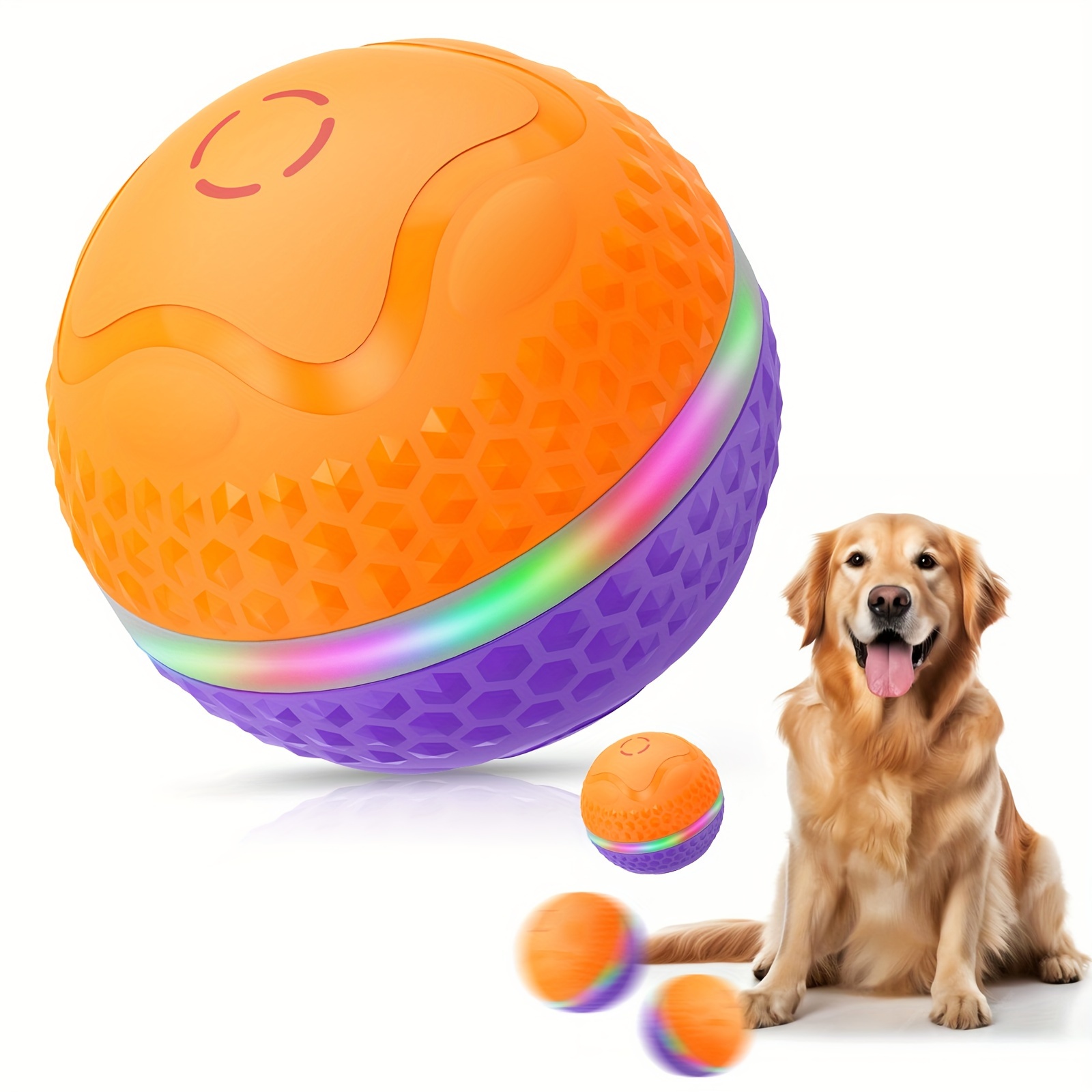 

Automatic Rolling Ball Toy, Pet Ball For Medium/large Dogs To Boredom, Activated Automatic Motion Dog Ball Toy With Led Flash, Usb Rechargeable