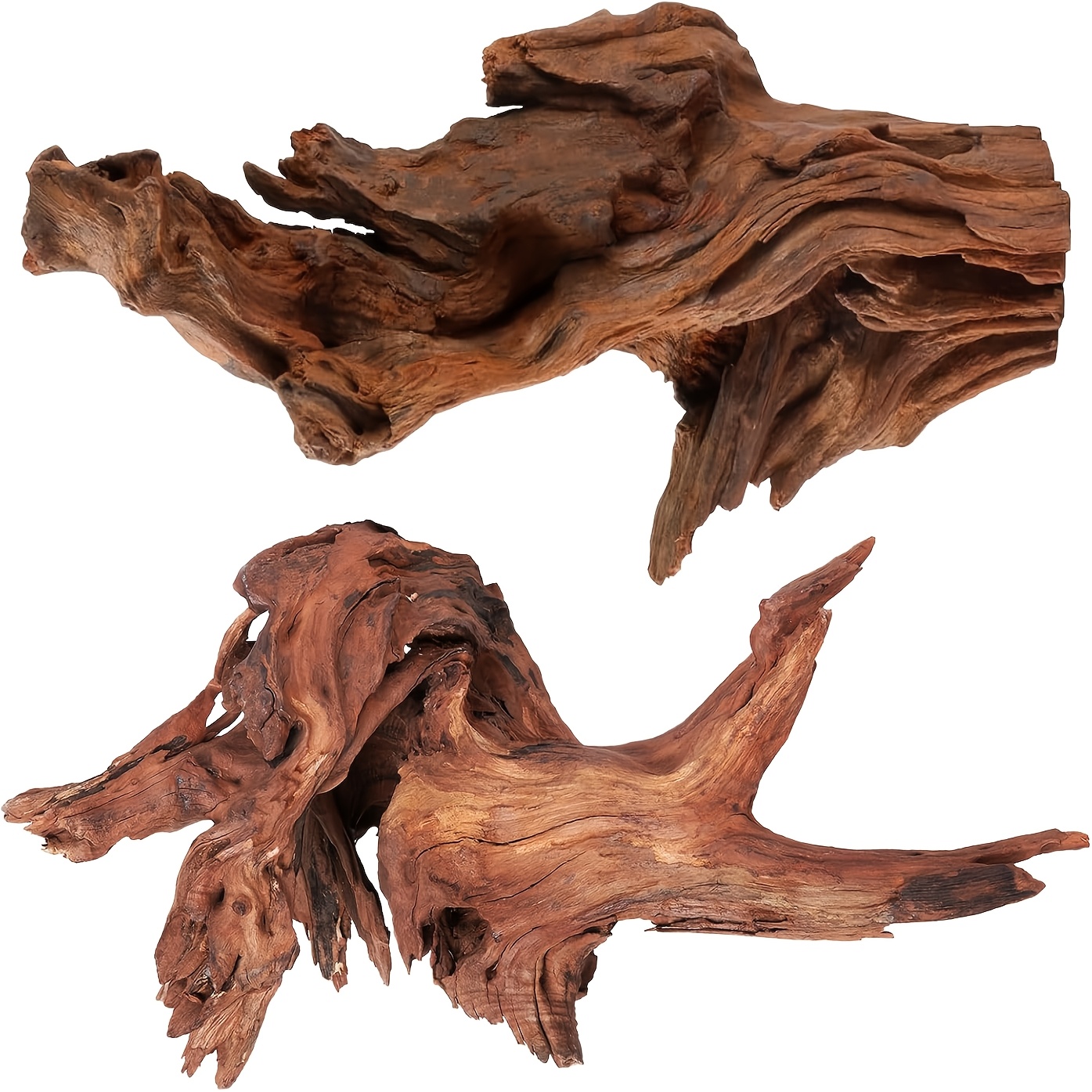 TEMU 2pcs Natural Extra Large Driftwood | 14''-18'' Wooden Decor For Aquarium, Fish Tank, Reptiles Bearded Dragon Additions Or Air Plants