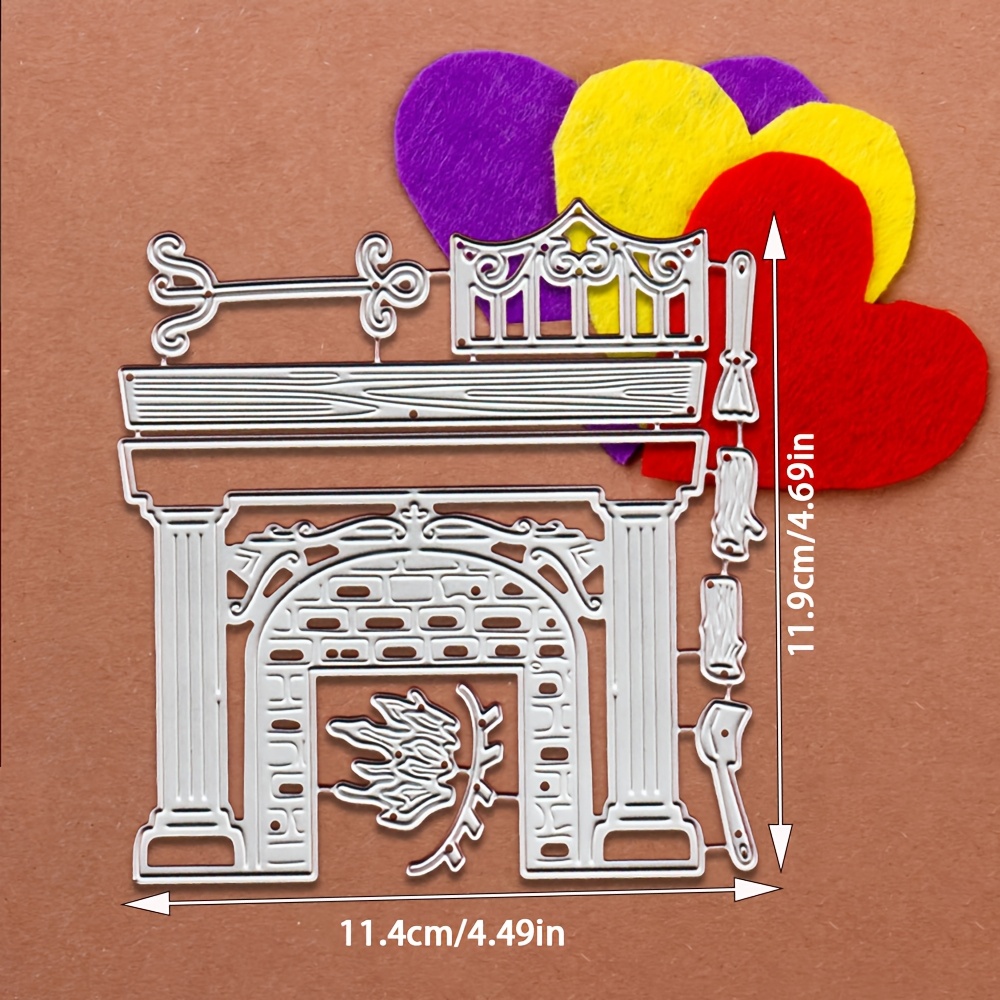 TEMU Metal Cutting Dies With A Christmas Fantasy Theme, Perfect For Scrapbooking And Embossed Die Cuts, In A Silvery Grey Color, Ideal For Decorating