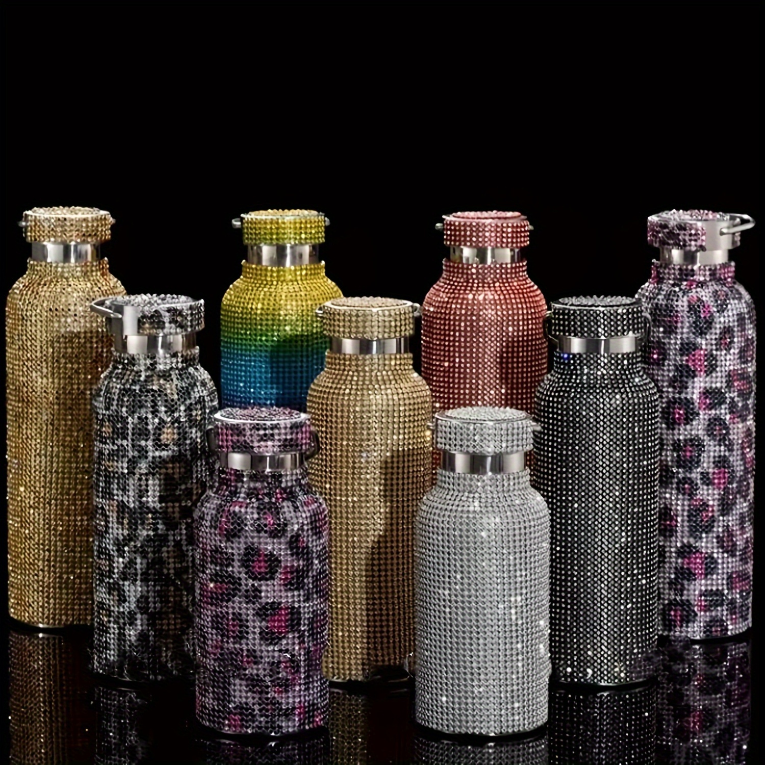 

Rhinestone Water Cup, 500ml/17oz, Double-layer Stainless Steel Insulated Cup, Christmas, Valentine's Day, Day Gift Cup, In Multiple Colors.