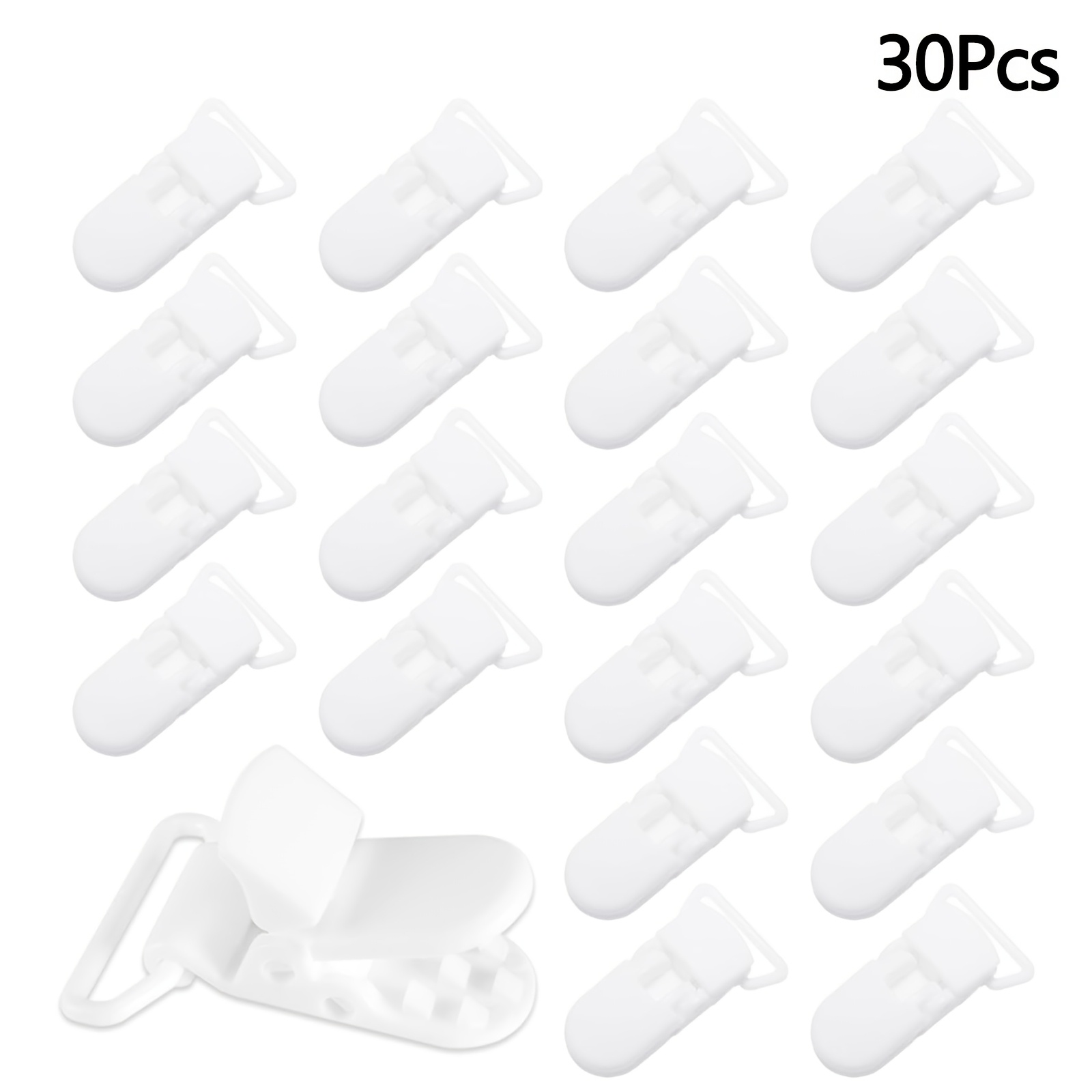 TEMU 30pcs T-shaped Plastic Clip Fasteners With Alligator Clips, For Handkerchiefs, Towels, Suspender Clips, Badge Clips, Durable Clips For Crafts,