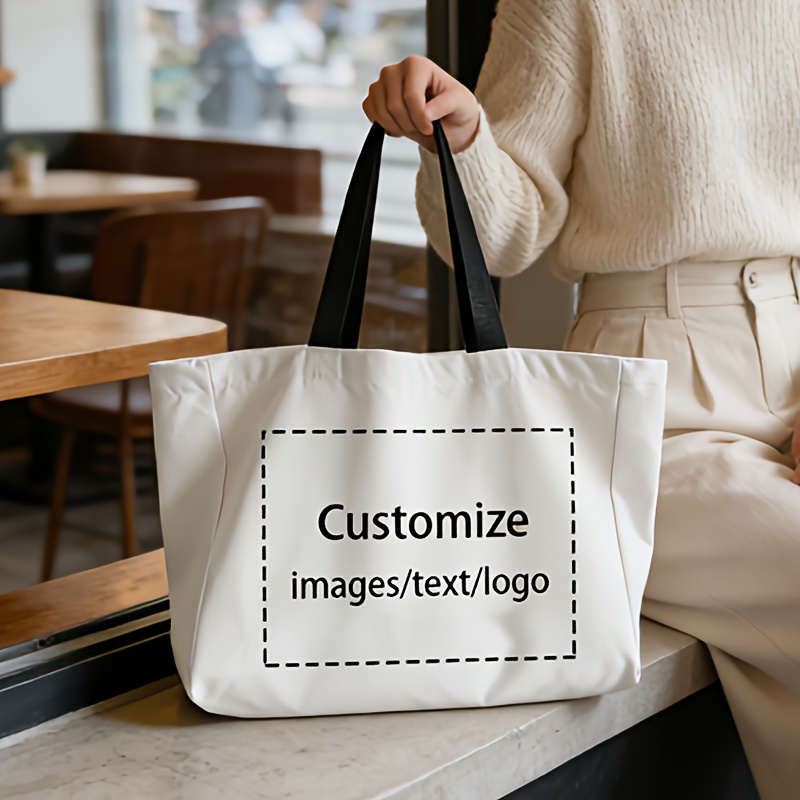 TEMU Extra Large Custom Shopping Bag With Image, Custom Tote Bag, Shoulder Bag With Customizable Pictures And Text, Reusable Grocery Bag, Personalize