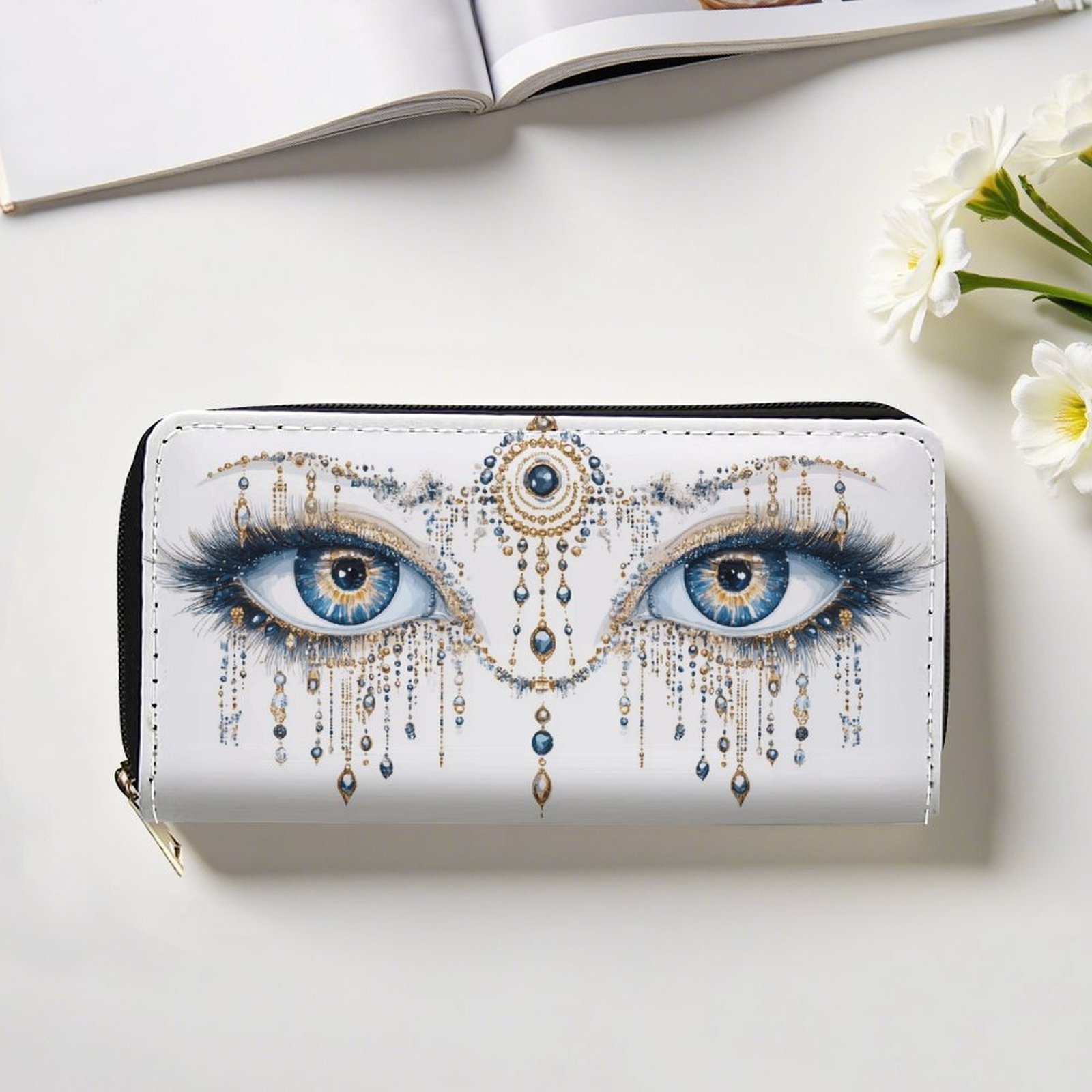 1pc Women s & Men s Luxury Long Wallet with Zipper Closure - Turquoise Blue/Golden/Black/Grey/Clear Bead & Chain Strap-like Design, Card Holder & Coin Pocket, Multi-Functional Wallet Purse with Golden-Tone Hardware, Wet Wipe Clean, Double-Sided Zippered Wallet for Cash & Cards, Ideal Gift (Casual & Formal Use) -   Options  , Large Women Wallet for Women, Wallet for Women Long, White Wallets for Women, Women Wallets High Quality,