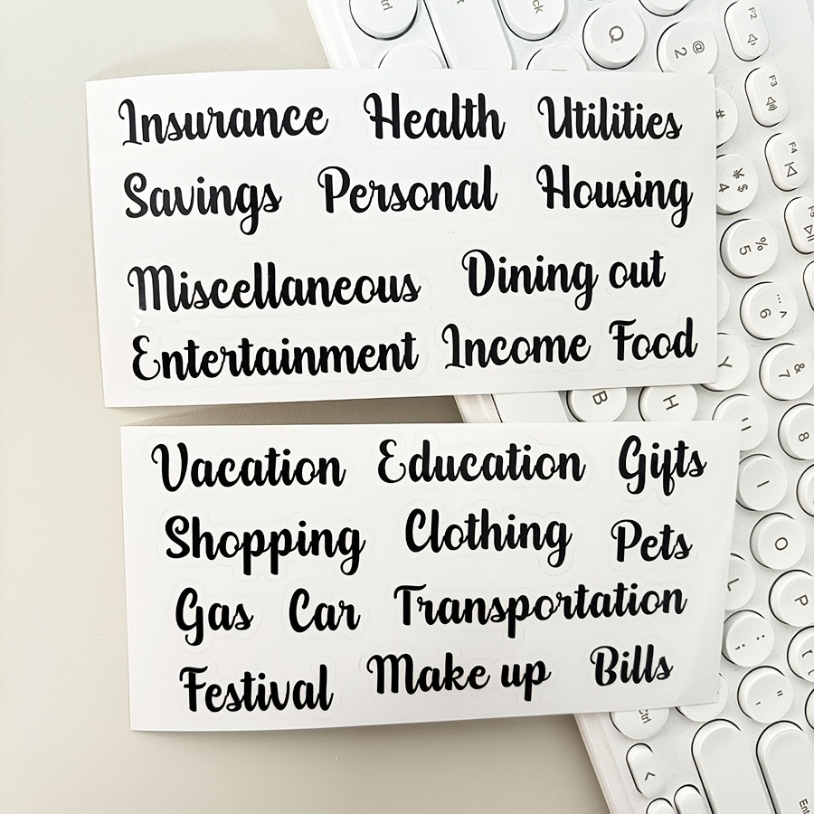 

2pcs English Alphabet Label Stickers For Budgeting & Use, Rectangular Shape, Smooth