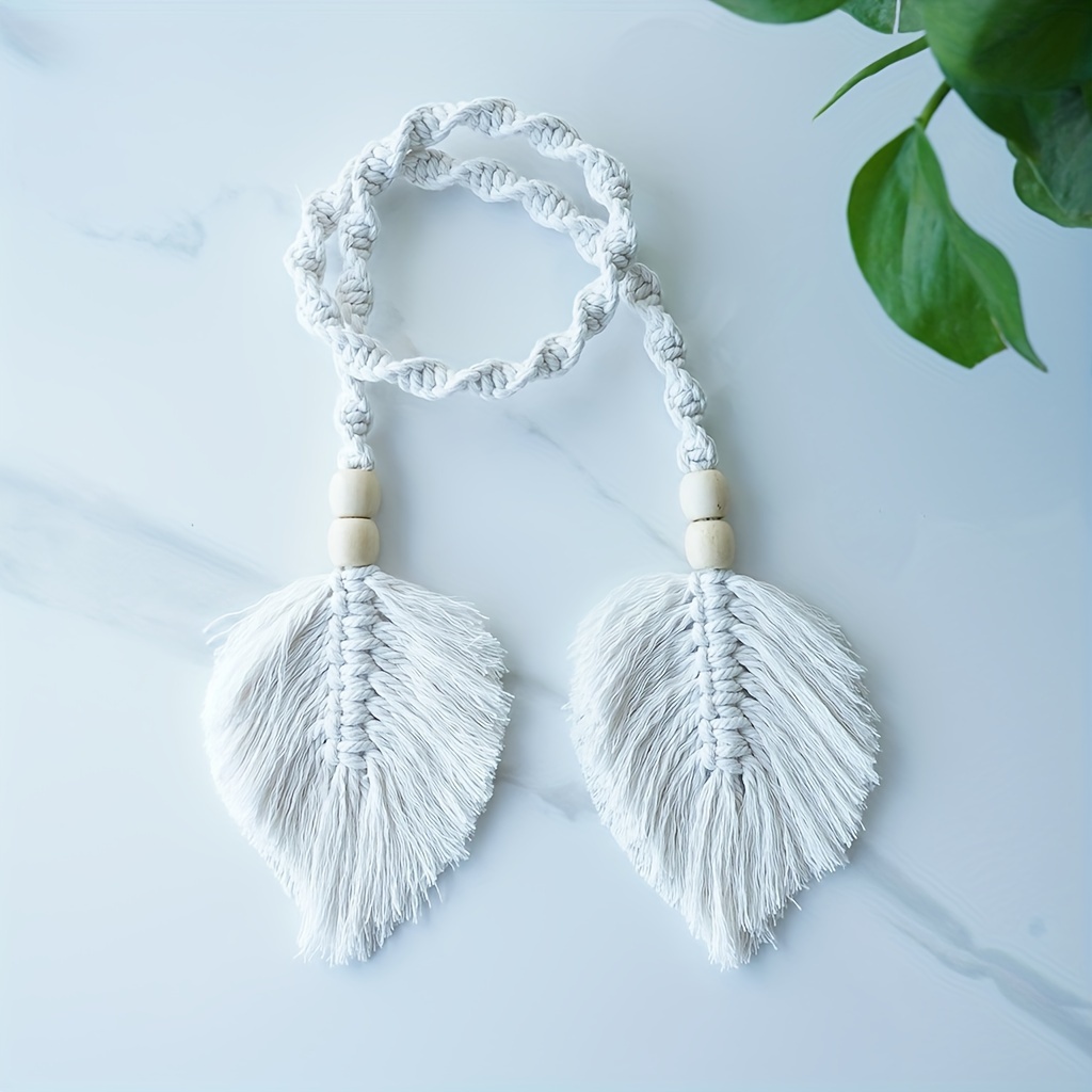 2pcs Bohemian Hand-woven Curtain Tiebacks - & Hotel Decor