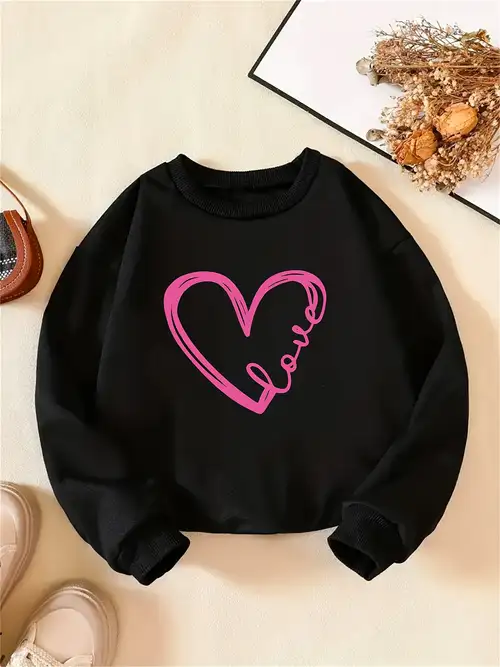 Felpa Bambina Con Stampa Cuori E Scritte Love - Maniche Lunghe, Morbida, Per San Valentino - Foto 10