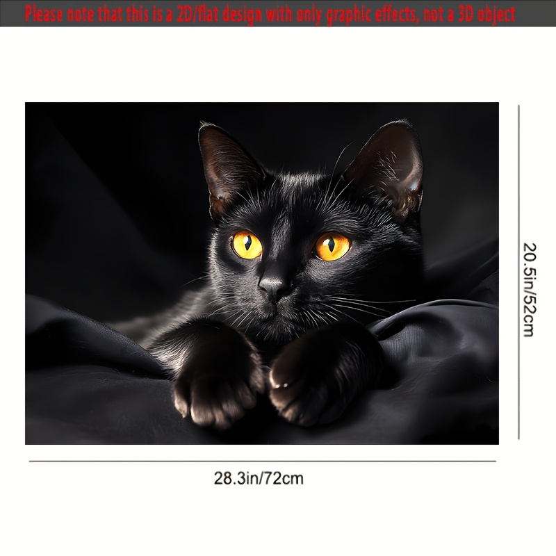 Image of 1pc, 2d/flat Alert Black Cat Rubber Stove Cover Mat 28.3 X 20.5cm, Non-slip Heat Resistant Synthetic Top For Electric Glass Stove, Anti-scratch Multi-use For Oven Washer Dryer Mouse Pad Kitchen Decor