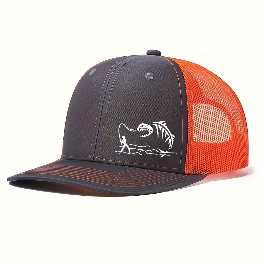 TEMU Men's Fishing Print Baseball , Adjustable Casual Hat