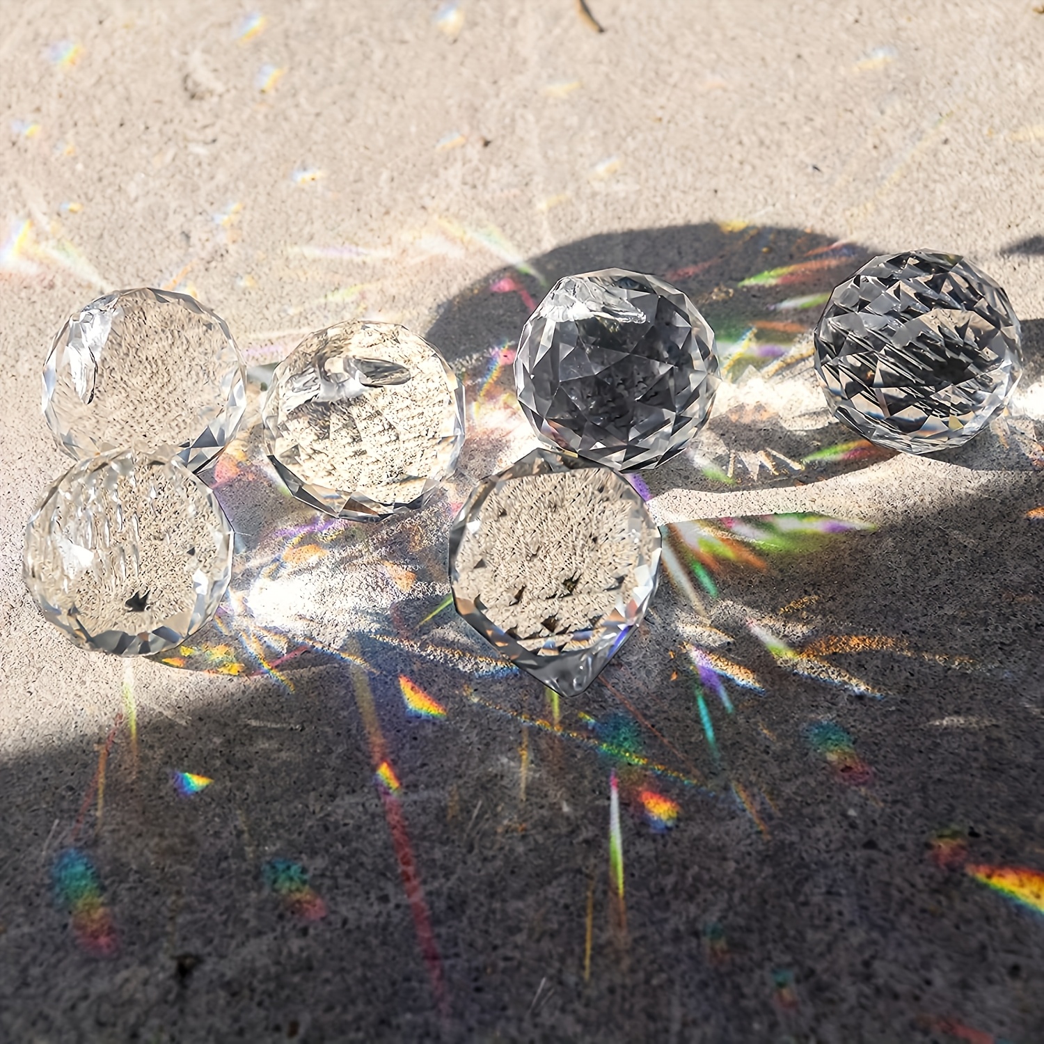 Image of 10pcs/pack, Crystal Prism Rainbow Pendant, Room Bedroom Window Hanging Decoration, Shui Wedding Bridal Shower Bachelorette Party Easter Birthday Party Gemstone Additions