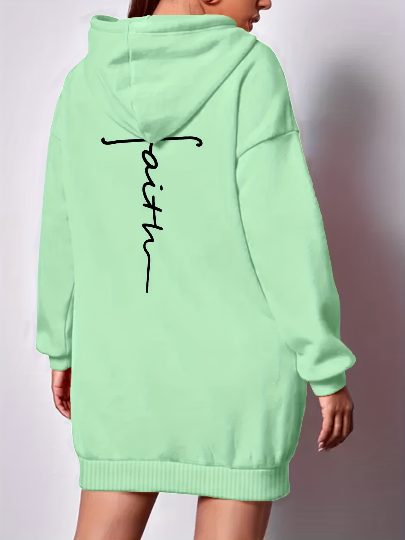 neon green hoodie dress womens hooded sweatshirt long casual fashion style: maternity