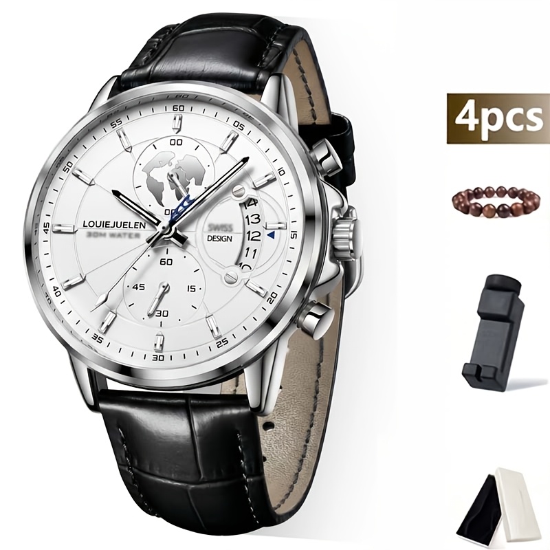 Image of 4pcs Unisex Mechanical Watches Men's Fashion Trendy Simple Versatile Business Watches, In Multiple Colors