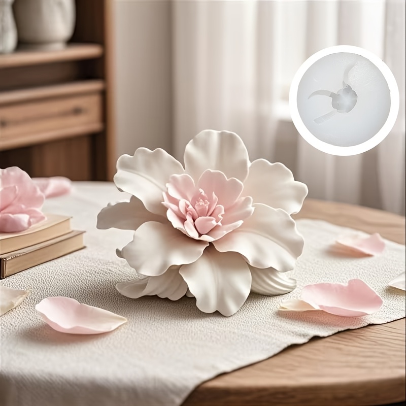 TEMU 1pc 3d Lily Flower Candle Silicone Mold Creative Aromatherapy Candle Handmade Making Mold Soft Easy Demolding High Temperature Reusable Home